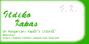 ildiko kapas business card